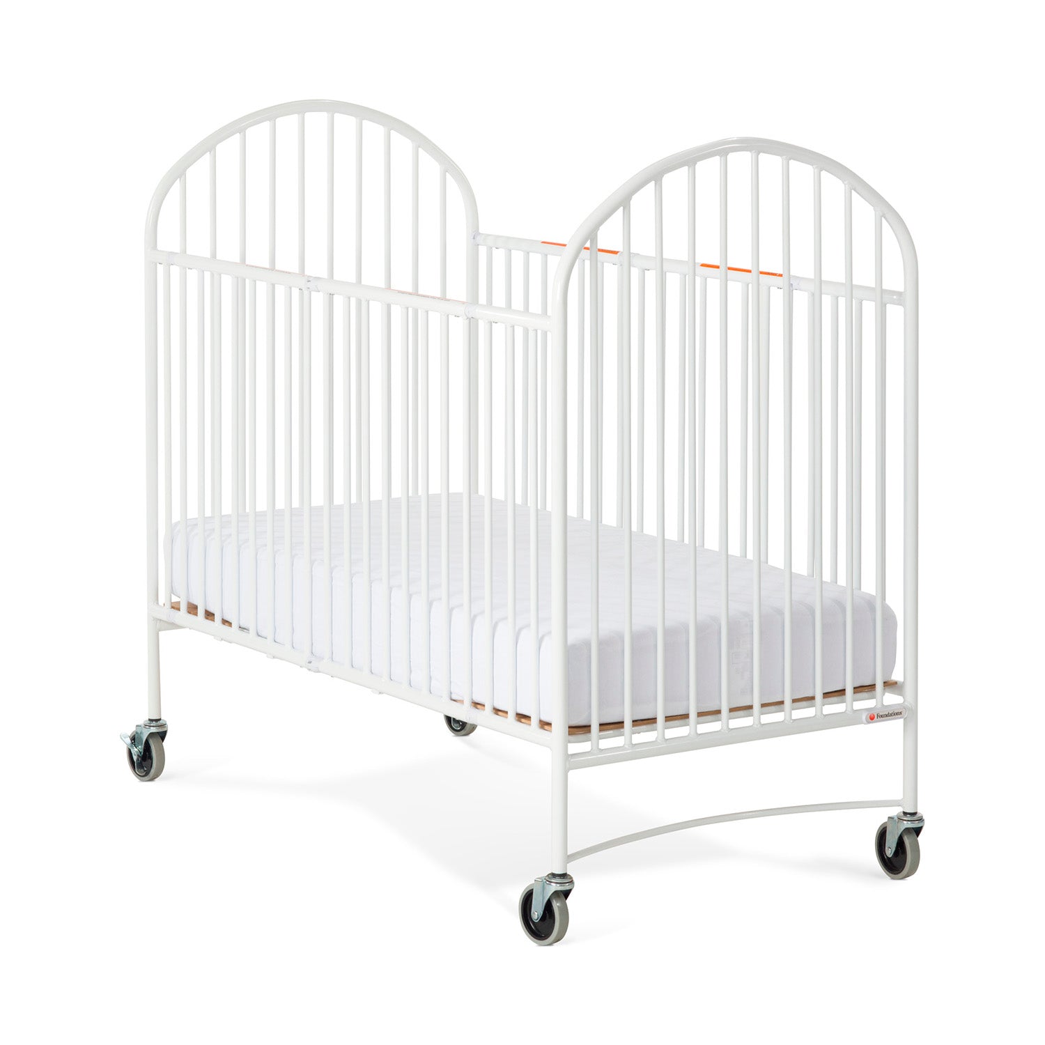 Foundations Pinnacle Full-Size Folding Steel Crib with Oversized Caste