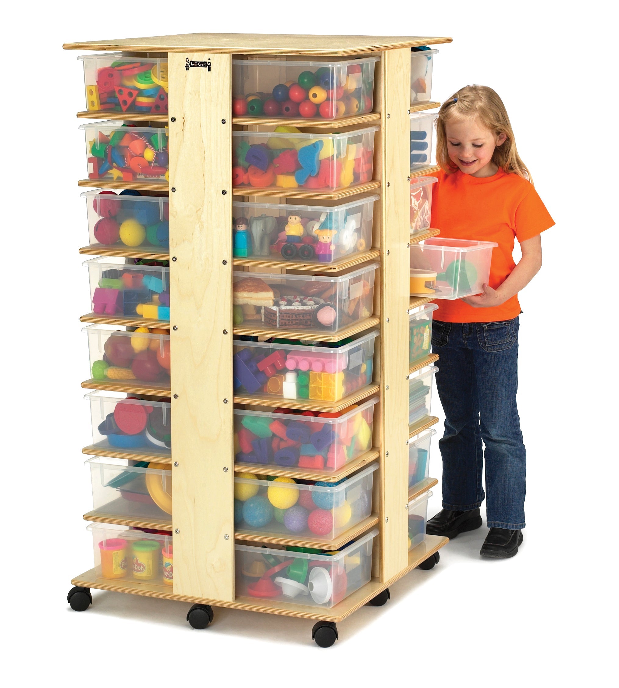 Jonti-Craft 32 Tub Tower - with Clear Tubs