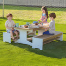 Whitney Brothers outdoorED Table And Two Bench Set