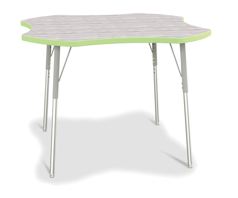 Berries Four Leaf Activity Table - A-height - Driftwood Gray/Key Lime/Gray