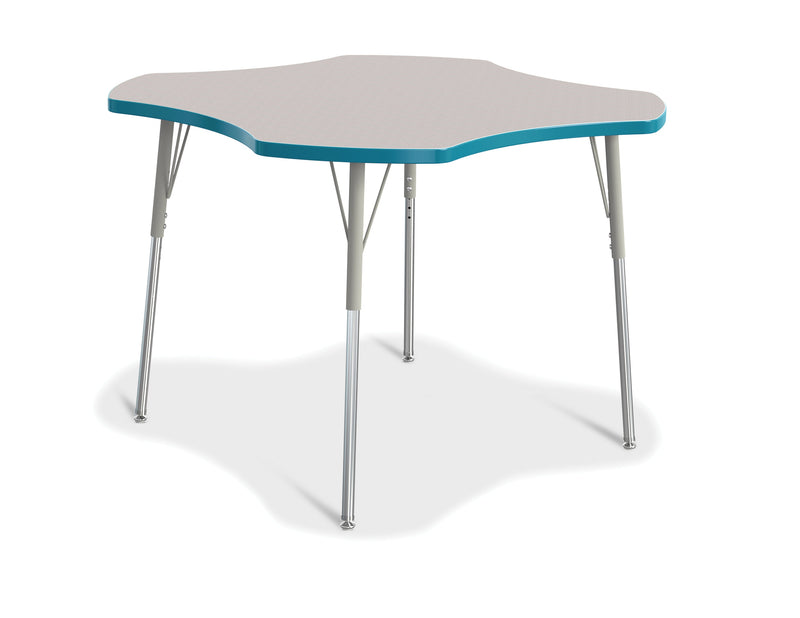Berries Four Leaf Activity Table, A-height - Gray/Teal/Gray