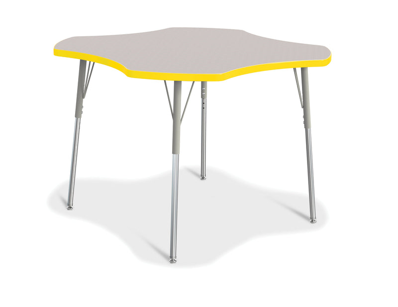 Berries Four Leaf Activity Table, A-height - Gray/Yellow/Gray