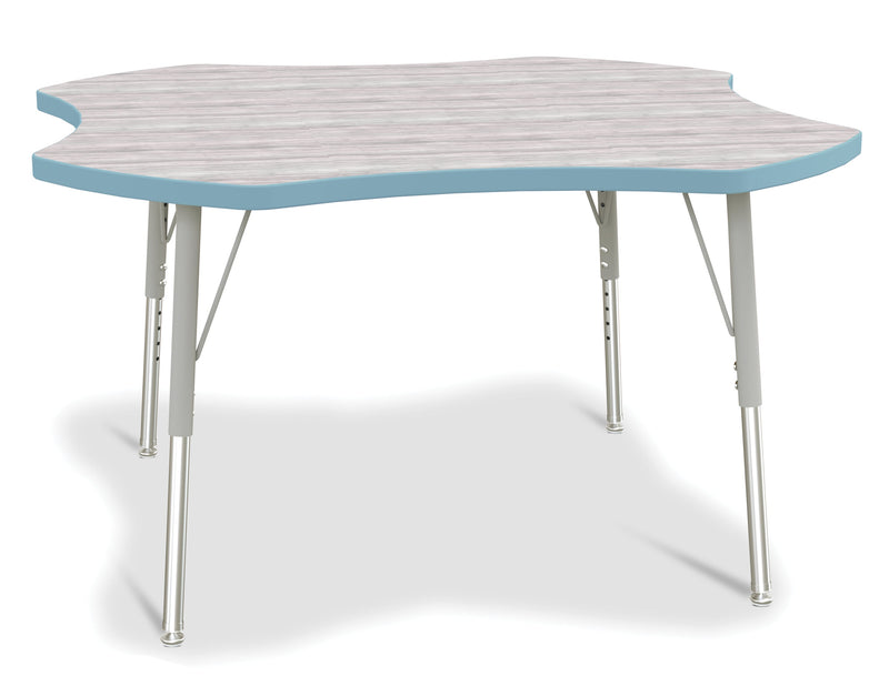 Berries Four Leaf Activity Table - E-height - Driftwood Gray/Coastal Blue/Gray