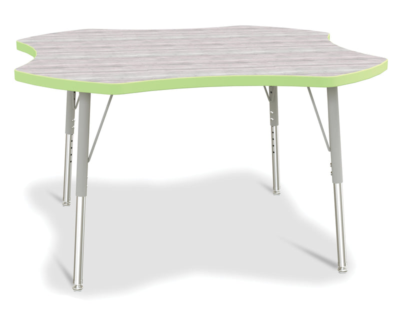 Berries Four Leaf Activity Table - E-height - Driftwood Gray/Key Lime/Gray