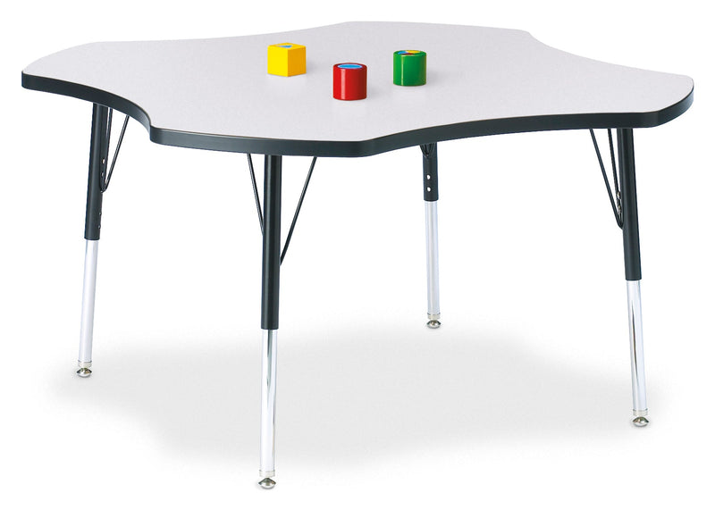 Berries Four Leaf Activity Table, E-height - Gray/Black/Black