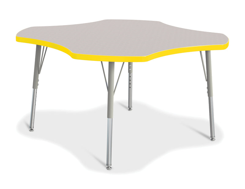 Berries Four Leaf Activity Table, E-height - Gray/Yellow/Gray