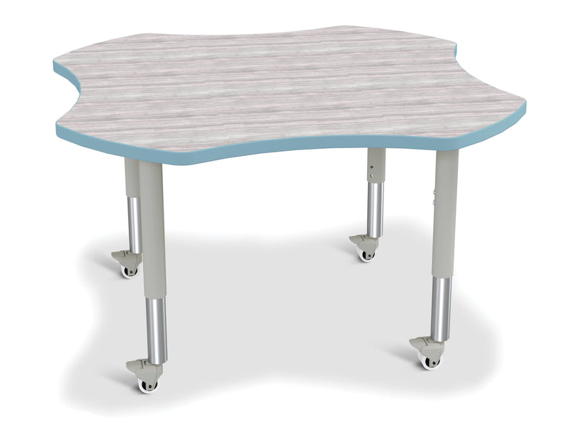 Berries Four Leaf Activity Table - Mobile - Driftwood Gray/Coastal Blue/Gray