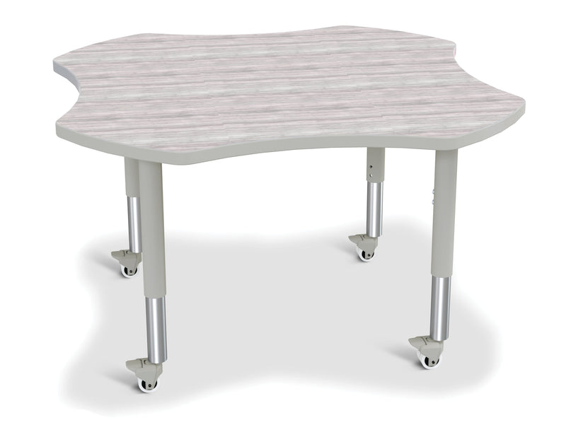 Berries Four Leaf Activity Table - Mobile - Driftwood Gray/Gray/Gray