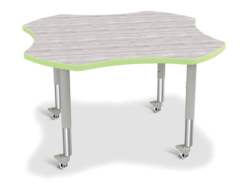 Berries Four Leaf Activity Table - Mobile - Driftwood Gray/Key Lime/Gray