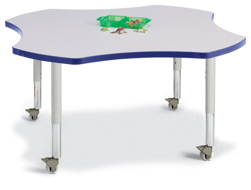 Berries Four Leaf Activity Table, Mobile - Gray/Blue/Gray