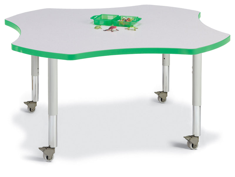 Berries Four Leaf Activity Table, Mobile - Gray/Green/Gray