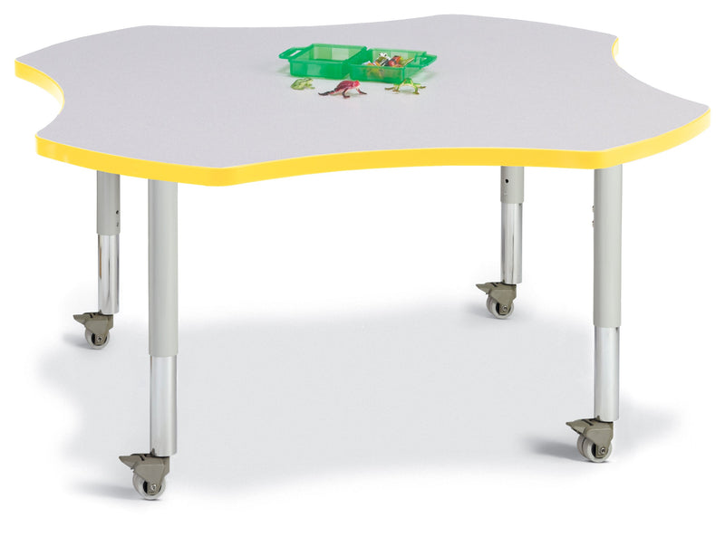 Berries Four Leaf Activity Table, Mobile - Gray/Yellow/Gray