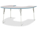 Berries Horseshoe Activity Table - 60" X 66", A-height - Driftwood Gray/Coastal Blue/Gray