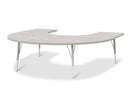 Berries Horseshoe Activity Table - 60" X 66", E-height - Driftwood Gray/Gray/Gray