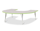Berries Horseshoe Activity Table - 60" X 66", E-height - Driftwood Gray/Key Lime/Gray