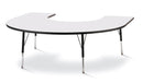 Berries Horseshoe Activity Table - 66" X 60", A-height - Gray/Black/Black