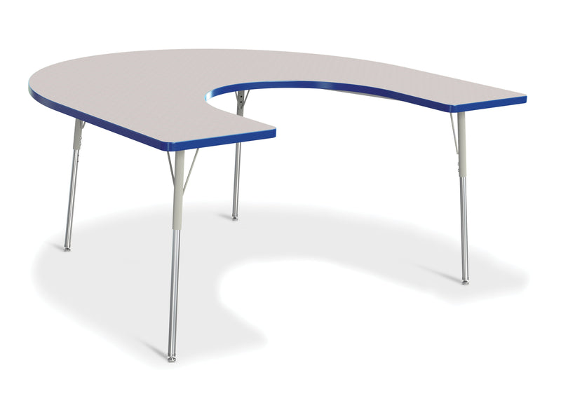 Berries Horseshoe Activity Table - 66" X 60", A-height - Gray/Blue/Gray