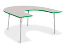 Berries Horseshoe Activity Table - 66" X 60", A-height - Gray/Green/Gray