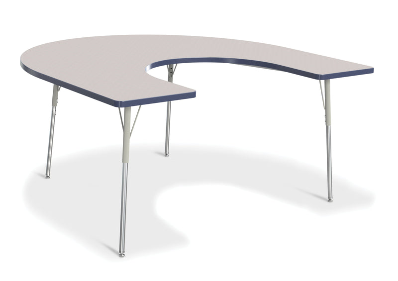 Berries Horseshoe Activity Table - 66" X 60", A-height - Gray/Navy/Gray