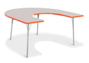Berries Horseshoe Activity Table - 66" X 60", A-height - Gray/Orange/Gray