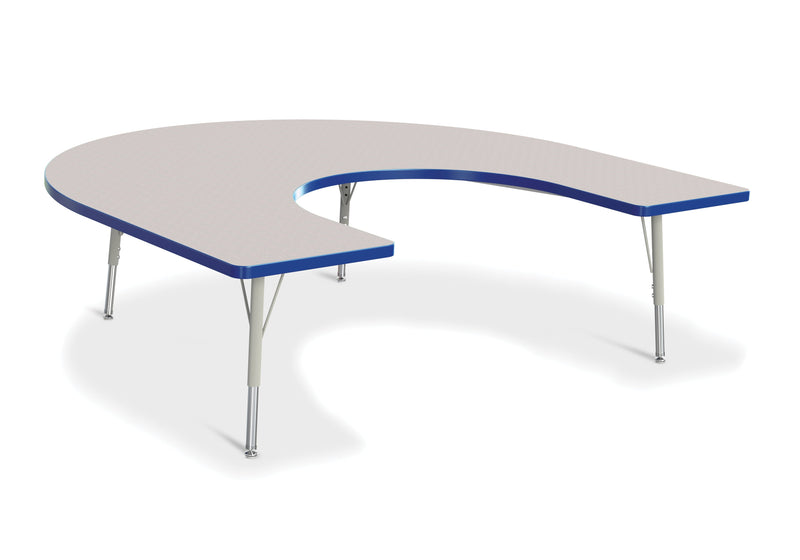 Berries Horseshoe Activity Table - 66" X 60", E-height - Gray/Blue/Gray