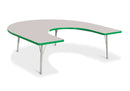 Berries Horseshoe Activity Table - 66" X 60", E-height - Gray/Green/Gray