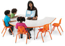 Berries Horseshoe Activity Table - 66" X 60", E-height - Gray/Orange/Gray
