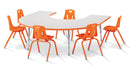Berries Horseshoe Activity Table - 66" X 60", E-height - Gray/Orange/Gray