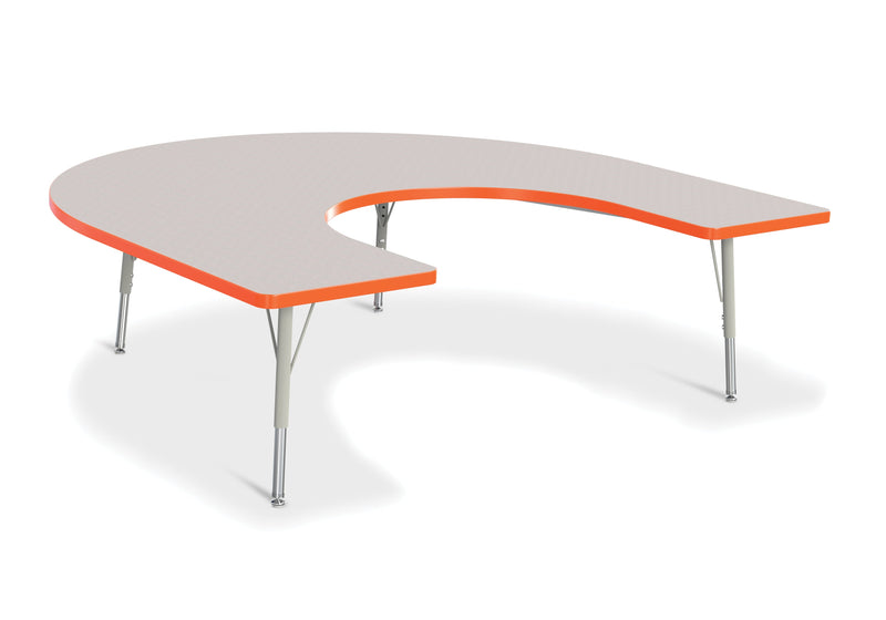 Berries Horseshoe Activity Table - 66" X 60", E-height - Gray/Orange/Gray