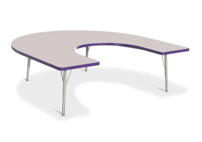 Berries Horseshoe Activity Table - 66" X 60", E-height - Gray/Purple/Gray