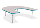 Berries Horseshoe Activity Table - 66" X 60", E-height - Gray/Teal/Gray