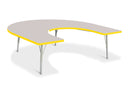 Berries Horseshoe Activity Table - 66" X 60", E-height - Gray/Yellow/Gray