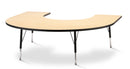 Berries Horseshoe Activity Table - 66" X 60", E-height - Maple/Black/Black