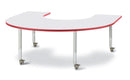 Berries Horseshoe Activity Table - 66" X 60", Mobile - Gray/Red/Gray