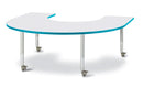 Berries Horseshoe Activity Table - 66" X 60", Mobile - Gray/Teal/Gray
