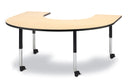 Berries Horseshoe Activity Table - 66" X 60", Mobile - Maple/Black/Black