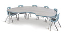 Berries Kidney Activity Table - 48" X 72", A-height - Driftwood Gray/Coastal Blue/Gray