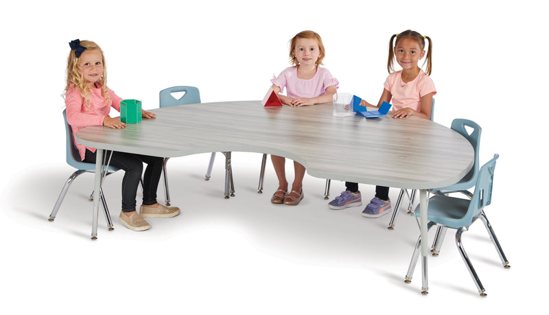 Berries Kidney Activity Table - 48" X 72", A-height - Driftwood Gray/Gray/Gray