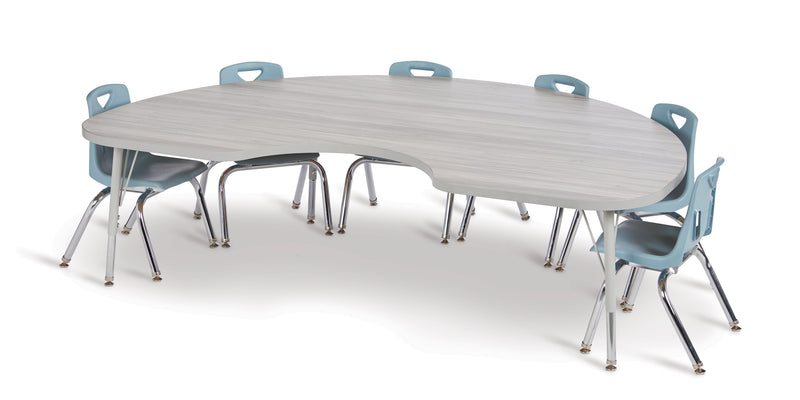 Berries Kidney Activity Table - 48" X 72", A-height - Driftwood Gray/Gray/Gray