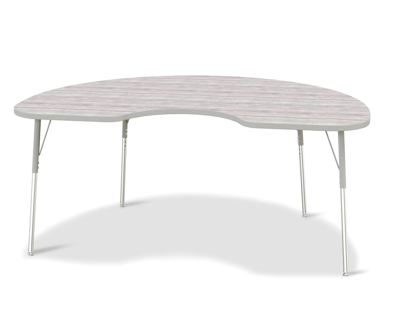 Berries Kidney Activity Table - 48" X 72", A-height - Driftwood Gray/Gray/Gray