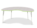 Berries Kidney Activity Table - 48" X 72", A-height - Driftwood Gray/Key Lime/Gray
