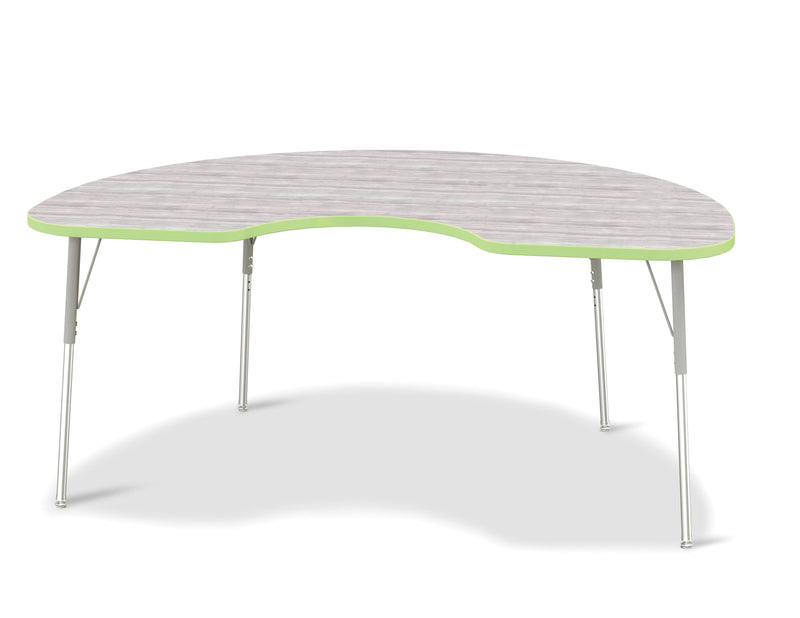 Berries Kidney Activity Table - 48" X 72", A-height - Driftwood Gray/Key Lime/Gray