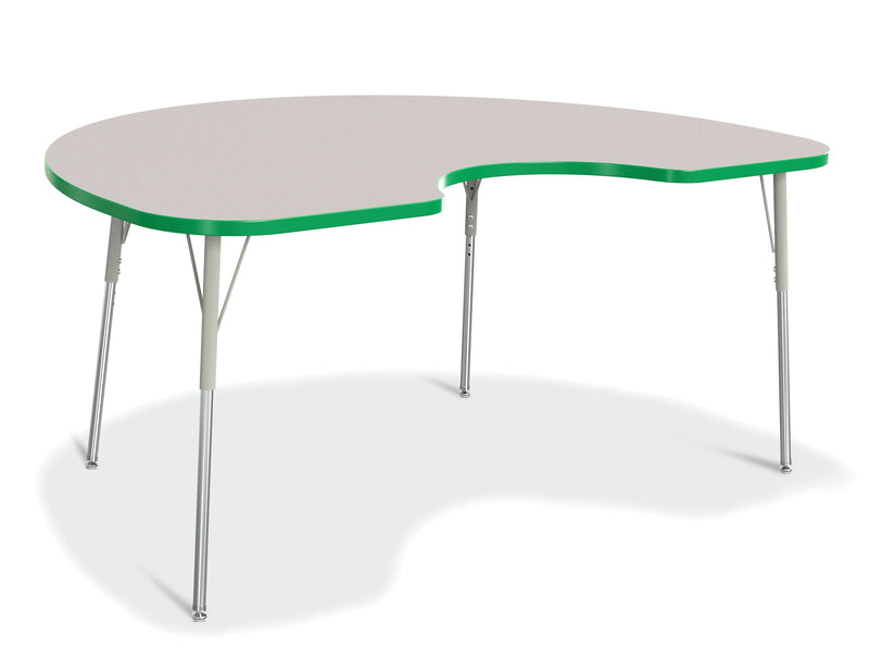 Berries Kidney Activity Table - 48" X 72", A-height - Gray/Green/Gray