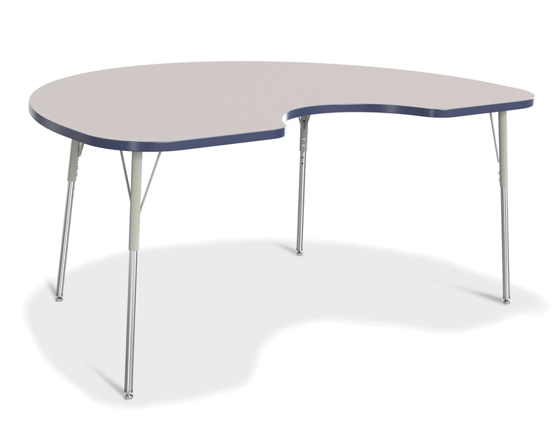 Berries Kidney Activity Table - 48" X 72", A-height - Gray/Navy/Gray