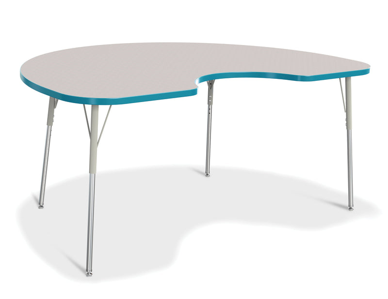 Berries Kidney Activity Table - 48" X 72", A-height - Gray/Teal/Gray