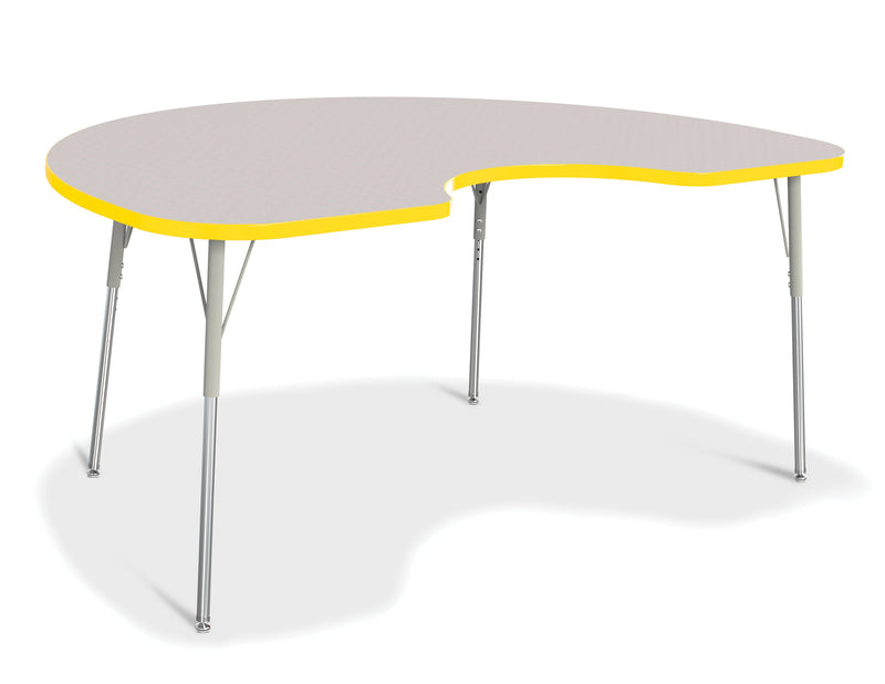 Berries Kidney Activity Table - 48" X 72", A-height - Gray/Yellow/Gray