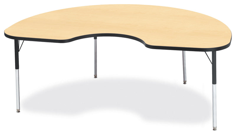 Berries Kidney Activity Table - 48" X 72", A-height - Maple/Black/Black