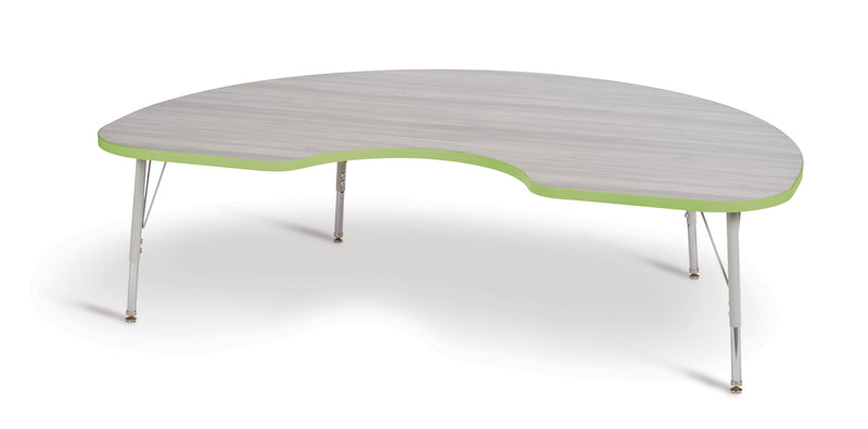 Berries Kidney Activity Table - 48" X 72", E-height - Driftwood Gray/Key Lime/Gray