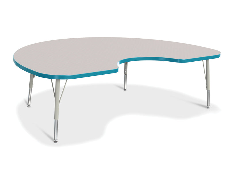 Berries Kidney Activity Table - 48" X 72", E-height - Gray/Teal/Gray