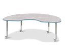 Berries Kidney Activity Table - 48" X 72", Mobile - Driftwood Gray/Coastal Blue/Gray